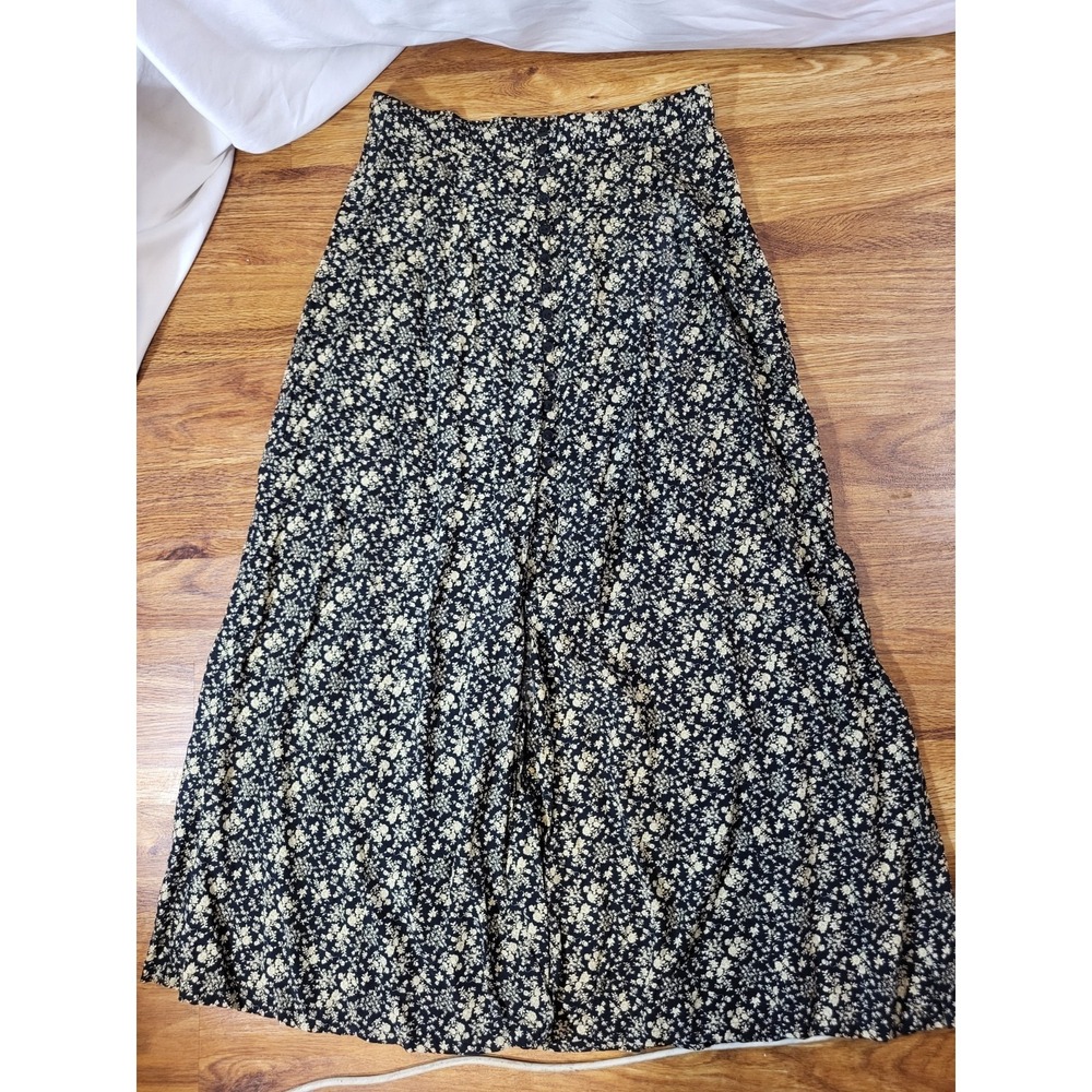 Vintage Compagnie Internationale Express USA Floral Button-Front Midi Skirt Sz.M